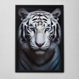 Quadro Decorativo Tigre Preto e Branco