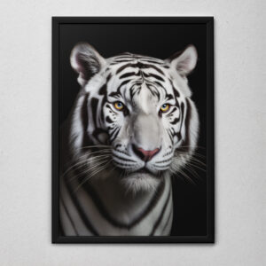 Quadro Decorativo Tigre Preto e Branco 2