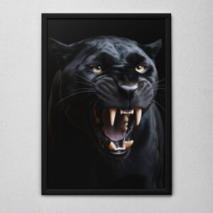 Quadro Decorativo Pantera Negra Feroz