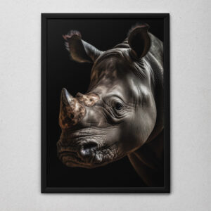Quadro Decorativo O Rinoceronte de Perfil
