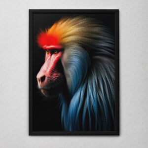 Quadro Decorativo Um Madril Selvagem de Perfil 2