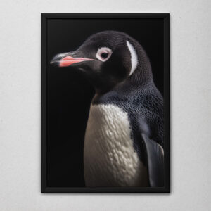 Quadro Decorativo Pinguim Filhote Branco