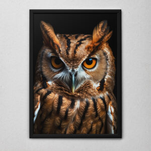 Quadro Decorativo O Retrato da Coruja Marrom