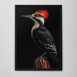 Quadro Decorativo O Pica-Pau da Cabeça Vermelha