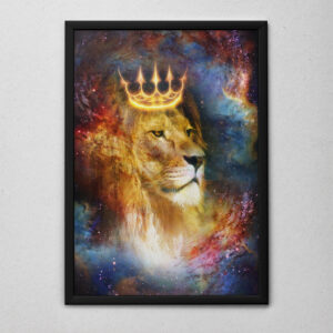 Quadro Arte Cósmica -  Leão de Judá com Coroa Cósmico